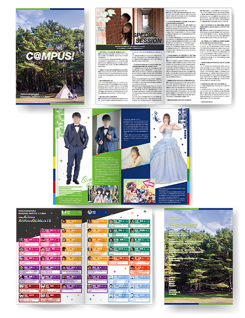 C@MPUS! キャンプとアイドルライブパンフレット風ウェディングブック誌面抜粋