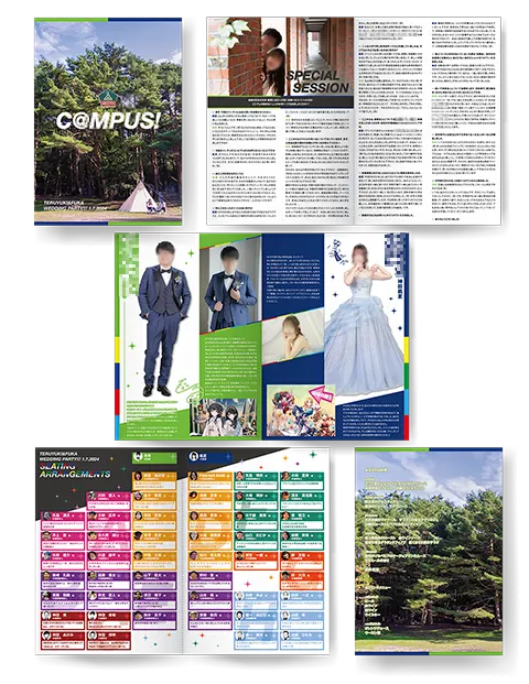C@MPUS! キャンプとアイドルライブパンフレット風ウェディングブック誌面抜粋